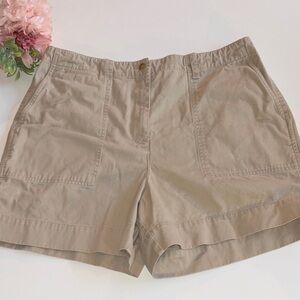 Lauren High Waisted Kaki Shorts Size 16 Vintage 90s mom Ralph Lauren Hamptons